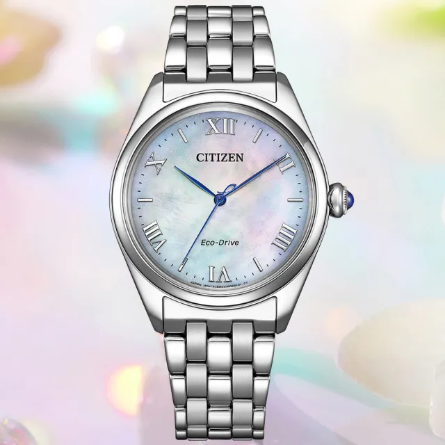 【CITIZEN 星辰】L系列 白蝶貝 時尚光動能腕錶 錶 手錶 送禮(EM1140-80D)