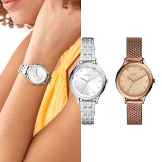 【FOSSIL 官方旗艦館】Laney系列 經典都會知性女錶 不鏽鋼鍊帶/米蘭錶帶指針手錶 34MM(多色可選)