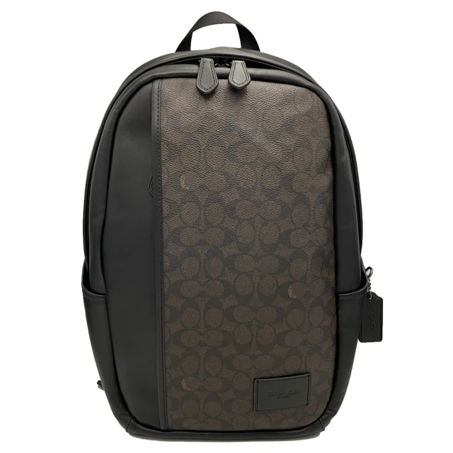 COACH 金屬LOGOG荔枝紋皮革直式單肩後背包/胸包/男