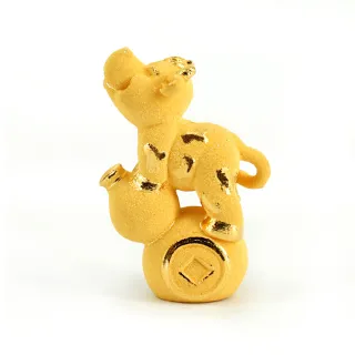 【生活金藝】福祿金牛 黃金擺件(金重足0.57錢)