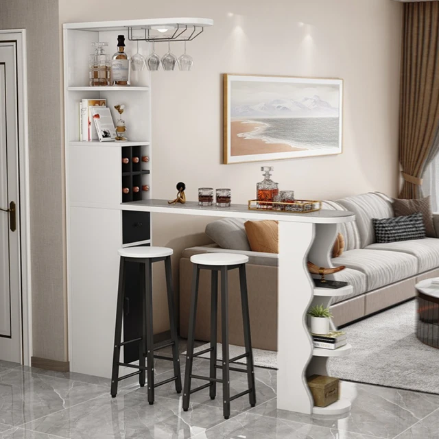 雨辰時尚家居 130公分巖板吧臺桌餐廳隔斷櫃/預計10-15