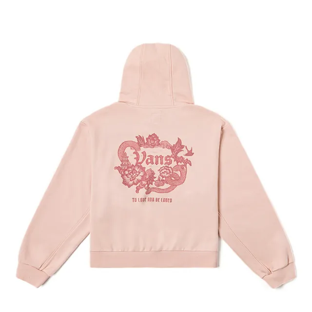 【VANS】官方旗艦 蛇年限定系列 女款粉色連帽大學T