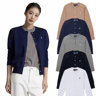 【RALPH LAUREN】RL POLO 經典刺繡小馬開襟針織外套-女-多色組合 上衣(保暖舒適/平輸品/)