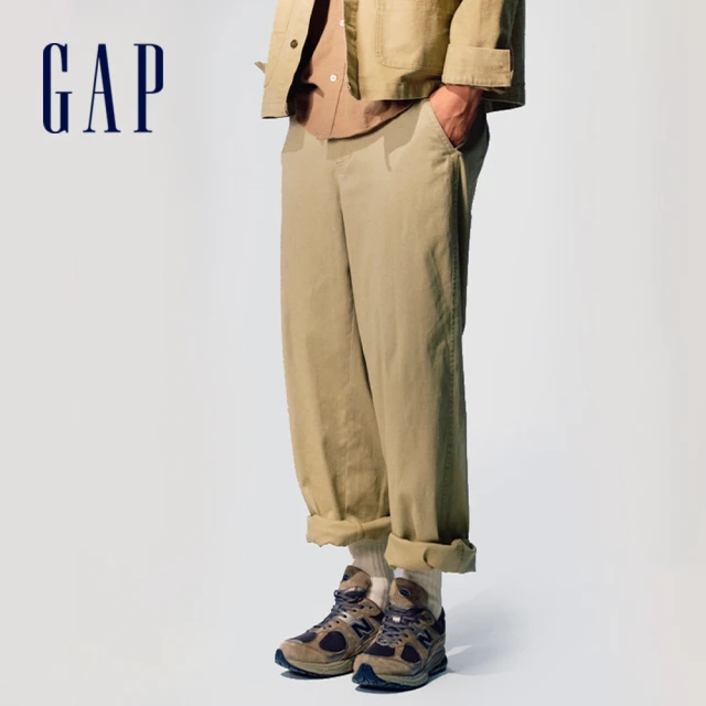 GAP 男裝 直筒卡其褲-卡其色(723811)