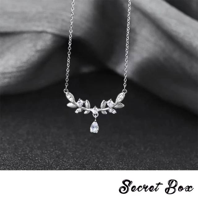 SECRET BOXSECRET BOX 韓國設計閃耀水滴美鑽麥穗造型項鍊(水滴項鍊 美鑽項鍊 麥穗項鍊)