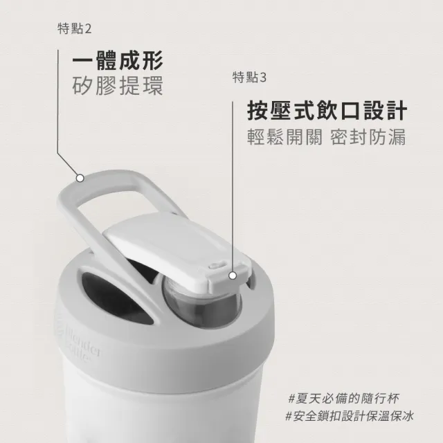 【Blender Bottle】Sleek不鏽鋼｜航海王 按壓防漏水壺 25oz/740ml(BlenderBottle/Strada/運動水壺/冰霸杯)