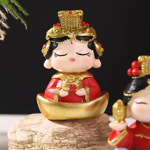 【桃花源創意工坊】媽祖文創擺件桌面裝飾樹脂工藝品小擺飾四套組(公仔)
