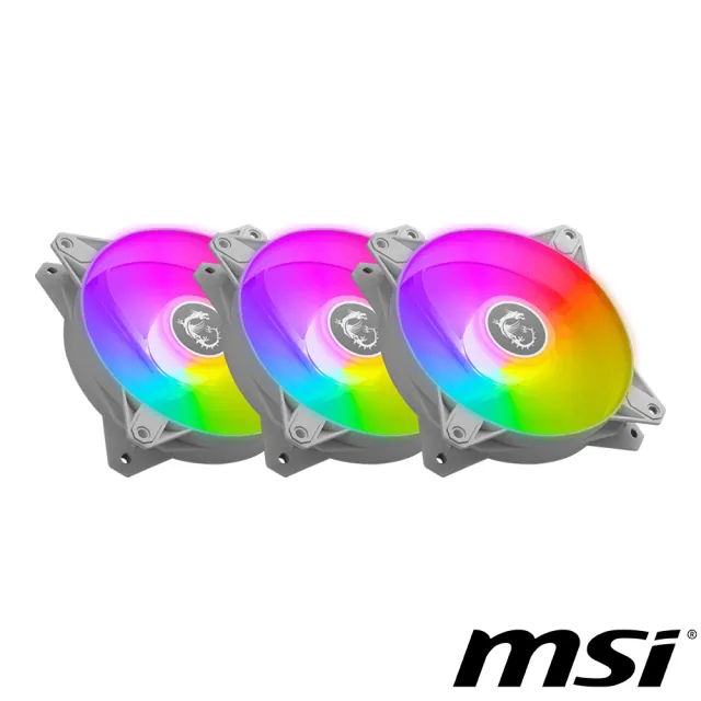 【MSI 微星】F120 ARGB WHITE-3RW 機殼散熱風扇(白色)