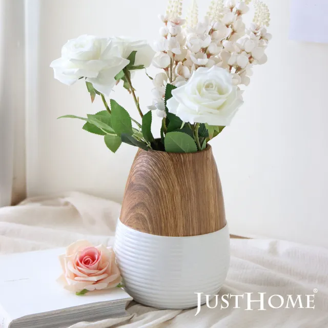 【Just Home】沐白陶韻陶瓷水滴型花器23.5cm(花器 插花 居家裝飾 園藝 佈置 桌面擺設)