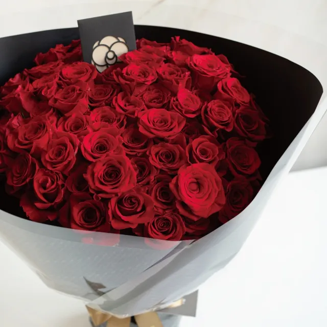 【CNFlower 西恩】奢華送禮 60朵純紅玫瑰花束(送禮/買花/花禮/鮮花/求婚/驚喜/奢華)