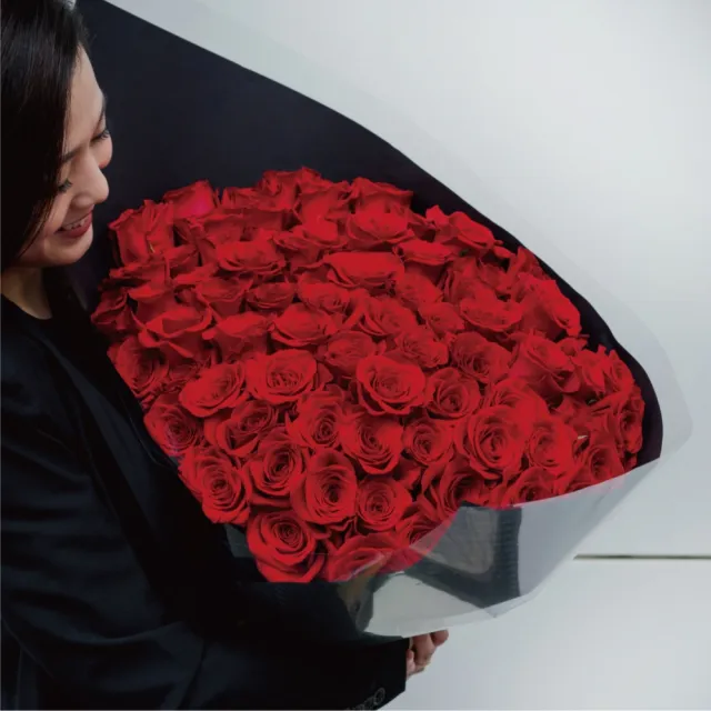 【CNFlower 西恩】奢華送禮 80朵純紅玫瑰花束(送禮/買花/花禮/鮮花/求婚/驚喜/奢華)