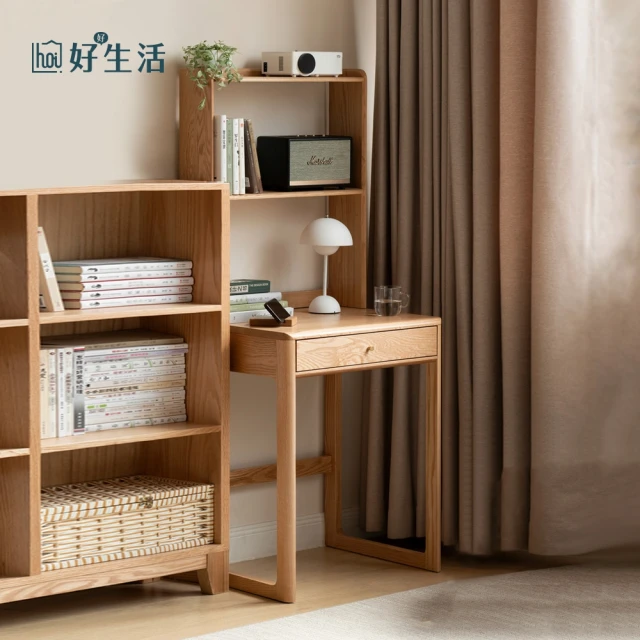 hoi! 好好生活 源氏木語布拉格橡木原木色單抽書桌0.6M