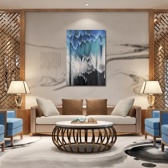 【御畫房】當代國家級展覽畫家 抽象系列手繪油畫70×100cm(DB-012)