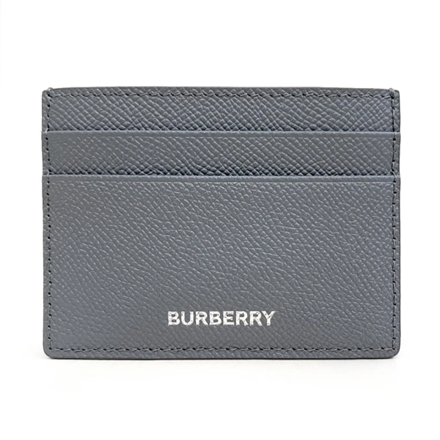 BURBERRY 巴寶莉 80742761 經典燙印LOGO防刮牛皮名片夾/卡夾(灰色)