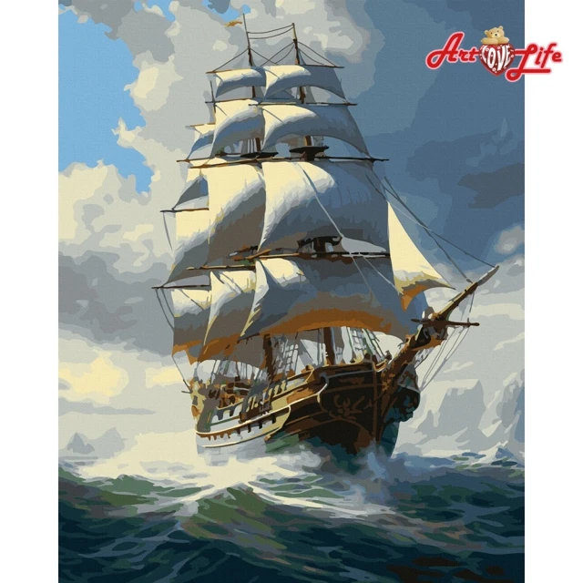 【ArtLife 藝術生活】DT167破浪前行40*50CM(數字油畫 DIY DIY數字油畫 交換禮物 畫畫玩具)