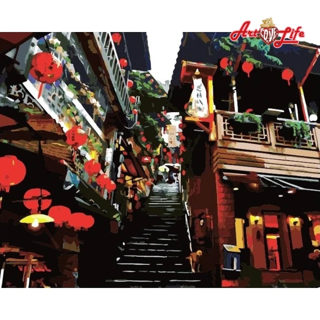 【ArtLife 藝術生活】TW028台灣風情誌–九份風情40*50CM(數字油畫 DIY DIY數字油畫 交換禮物 畫畫玩具)