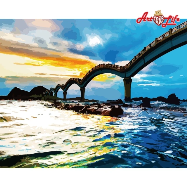 【ArtLife 藝術生活】TW020台灣風情誌–台東三仙台_曙光40*50CM(數字油畫 DIY數字油畫 交換禮物 畫畫玩具)