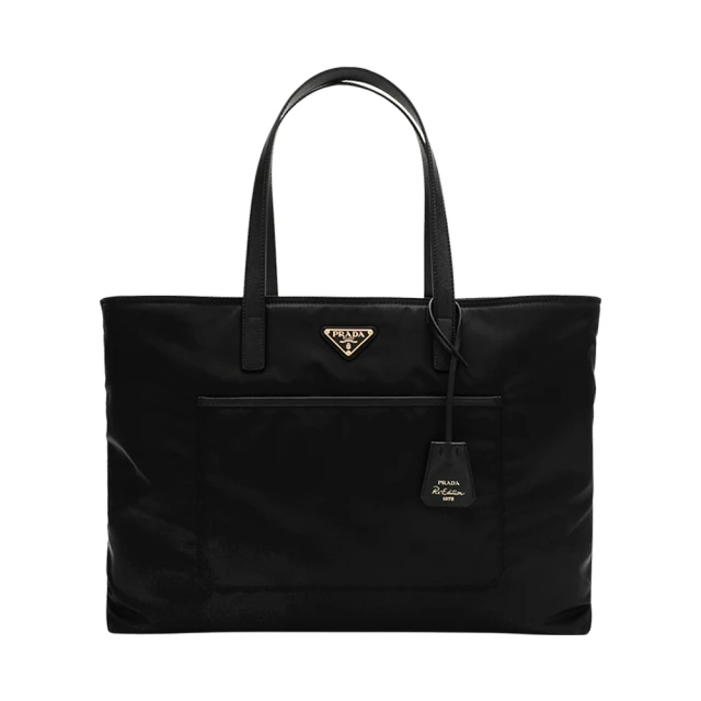 PRADA 普拉達 1BG555 黑 金三角牌 小型(Re-Nylon 托特包)