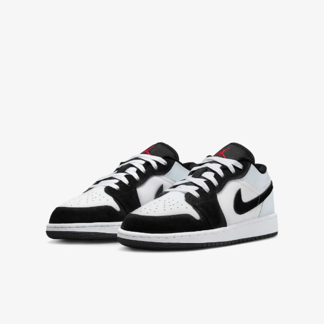 NIKE 耐吉 休閒鞋 Air Jordan 1 Low GS Panda Toe 大童 女鞋 白 黑 銀 AJ1(HF3188-106)