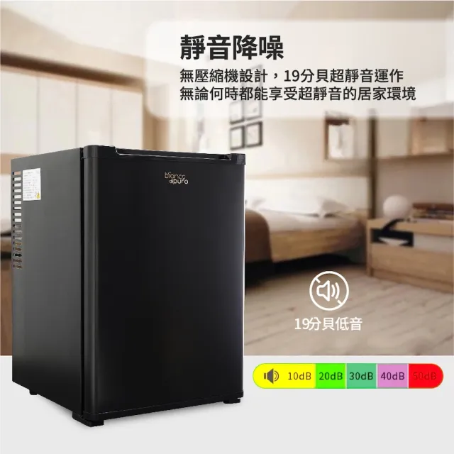 【Bianco di puro 彼安特】CUBIC δ 40公升半導體製冷冰箱(冷藏櫃/小冰箱/小冰櫃/宿舍冰箱/飯店冰箱)
