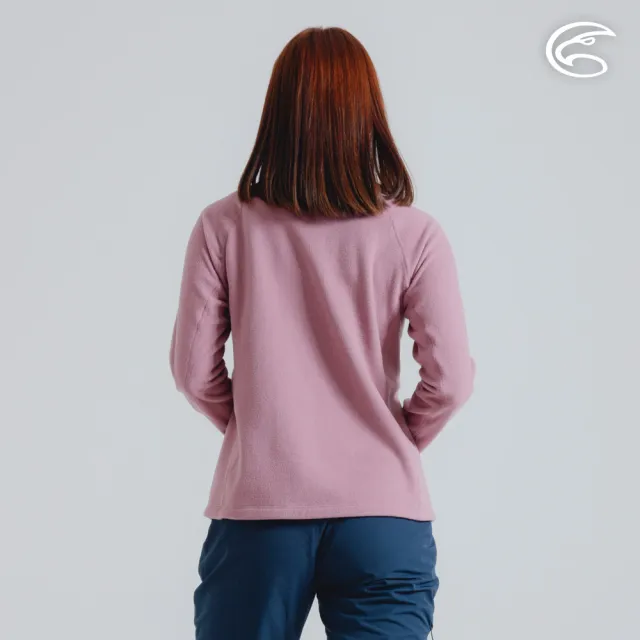 【ADISI】女半門襟OceanPure溫控消臭抗靜電保暖衣 AL2421042 杏桃粉(磨毛 鬆餅紋 抗靜電 彈性 吸濕 速乾)