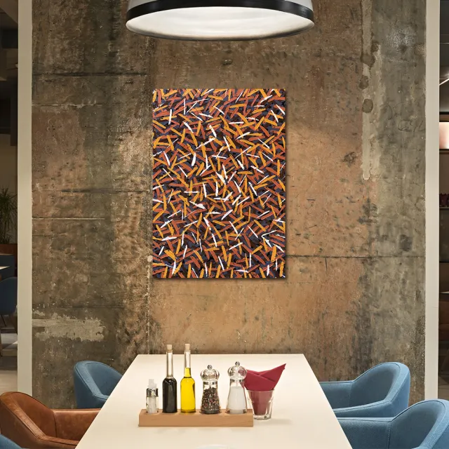 【御畫房】當代國家級展覽畫家 抽象系列手繪油畫70×100cm(DB-053)