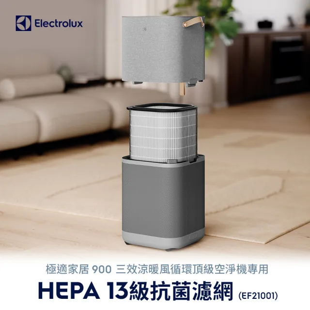 【Electrolux 伊萊克斯】極適家居900三合一涼暖空氣循環清淨機 HEPA13級抗菌濾網(EF21001)