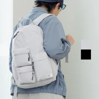 【plain-me】霧感尼龍立體多口袋後背包 PLN3031-242(男女後背包 包包 登山包 防潑水 媽媽包)