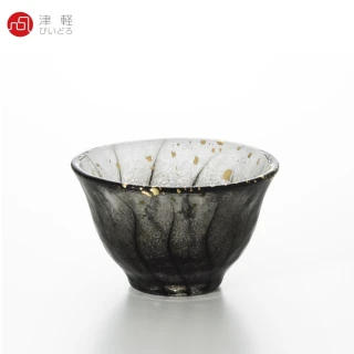 【ADERIA】庄內清酒杯 70ml 黑金 1入(玻璃杯 清酒杯 小酒杯)