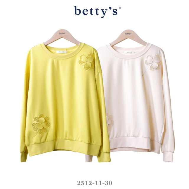 betty’s 貝蒂思 立體鏤空幸運草長袖T-shirt(共二色)