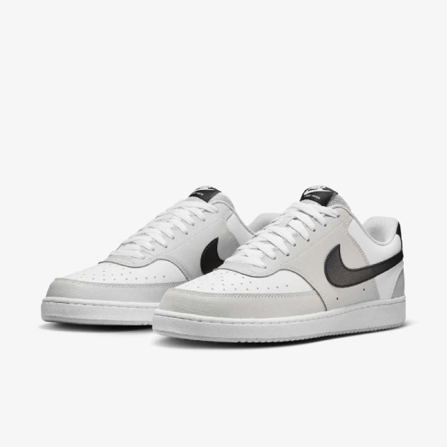 NIKE 耐吉 休閒鞋 Court Vision Low 男鞋 白 灰 黑 低筒 復古 板鞋(HV0927-097)