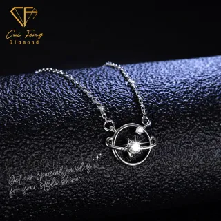 【CF Diamond】項鍊 莫桑鑽《星辰》(10分  鑽石 項鏈 求婚 生日禮物)