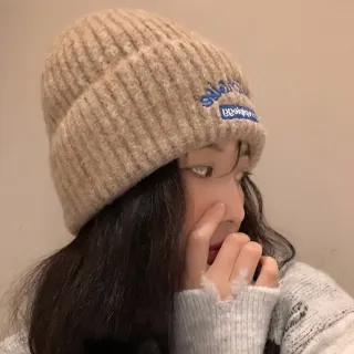 【MoonDy】毛帽 冷帽 針織帽 毛線帽 防寒帽 保暖帽 鹽系穿搭 美式復古 顯臉小帽子 顯臉小 