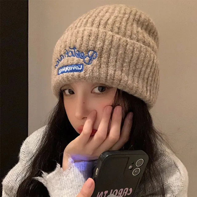 【MoonDy】毛帽 冷帽 針織帽 毛線帽 防寒帽 保暖帽 鹽系穿搭 美式復古 顯臉小帽子 顯臉小 