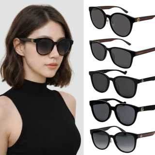 【GUCCI 古馳】亞洲版型 中性膠框太陽眼鏡組合(禮物／送禮首選 GG0416SK、GG0417SK、GG0960SA、GG1001SK)