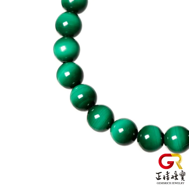 【正佳珠寶】孔雀石 頂級貓眼孔雀石 6.4-6.8mm 貓眼孔雀石手珠｜日本彈力繩
