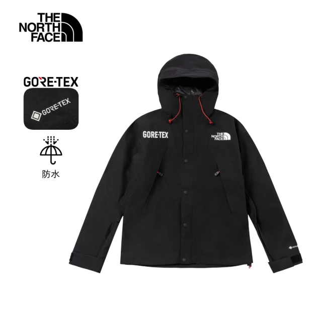 The North Face 官方旗艦 經典ICON-北面男款黑色Gore-Tex防水透氣衝鋒衣｜831M57Y(外套)