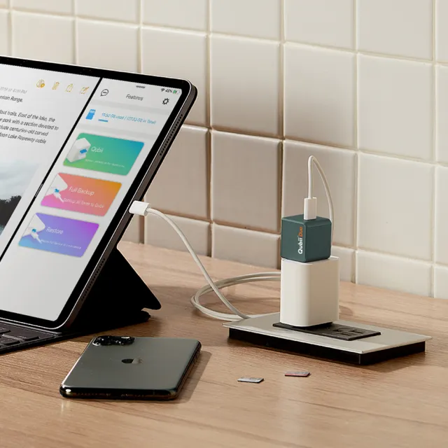【Maktar】Qubii Duo USB-C 備份豆腐 夜幕綠(ios apple/Android 雙系統 手機備份)