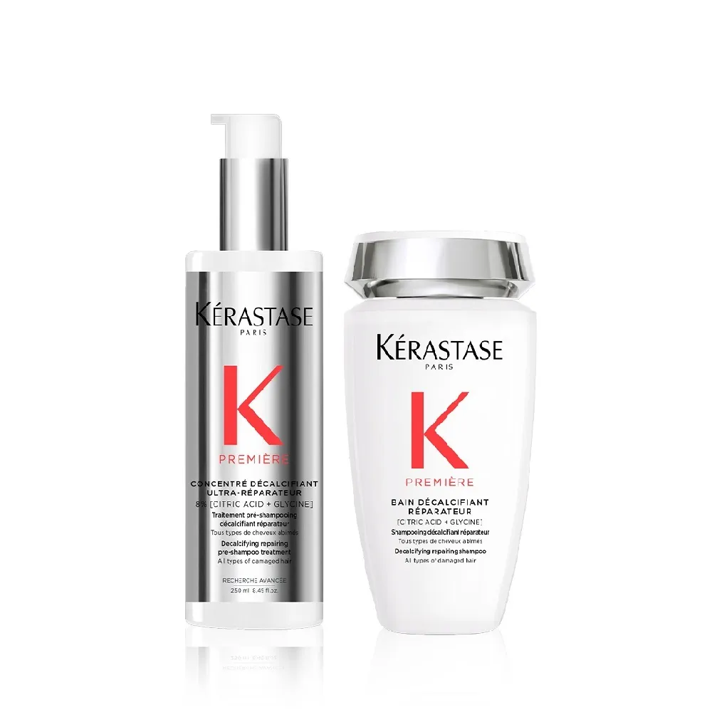 【KERASTASE 巴黎卡詩】白鑽升肽重建髮浴250ml+超前導精華250ml(洗髮精/髮浴/精華/護髮/修護/養髮)