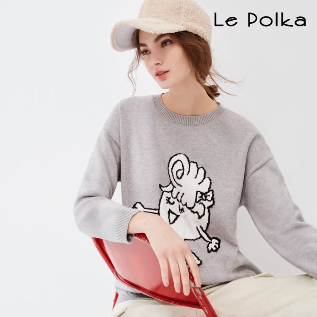 Le Polka 趣味圖連袖上衣-女