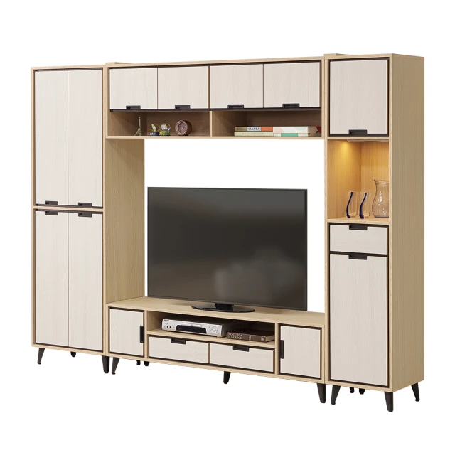 唯熙傢俱 雷莎原木雙色4尺電視櫃(客廳 電視櫃 長櫃 收納櫃