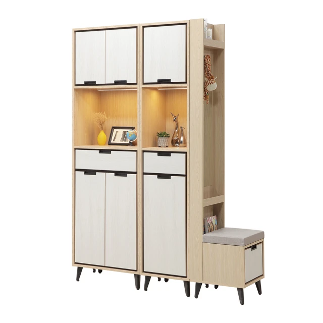 唯熙傢俱 雷莎原木雙色9尺鞋櫃(玄關櫃 鞋櫃 鞋子收納櫃 收