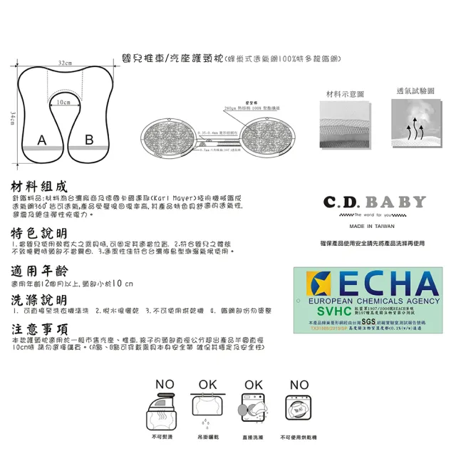 【C.D.BABY】嬰兒汽車坐椅護頸枕(安全椅護頸枕.固定枕)