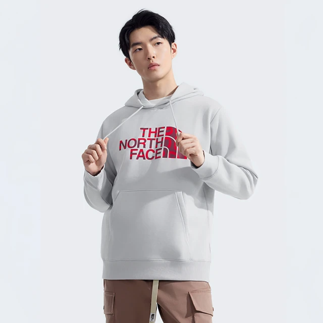 The North Face TNF 北臉 北面 休閒 印花連帽上衣 U YOTS RLX FLC HOODIE - AP 男 女 灰(NF0A8CFVA0M)