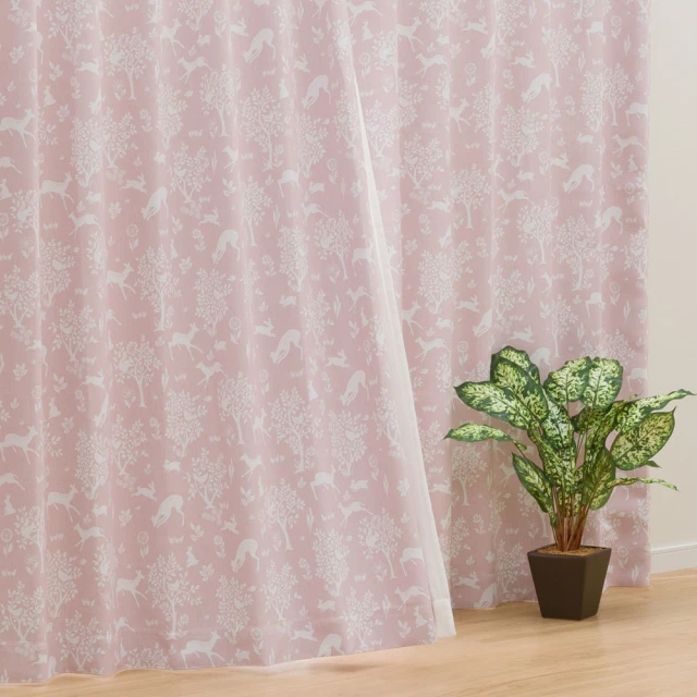 PLUSIEURS 清爽黃檸檬樹穿桿窗簾(雙開合計 寬190