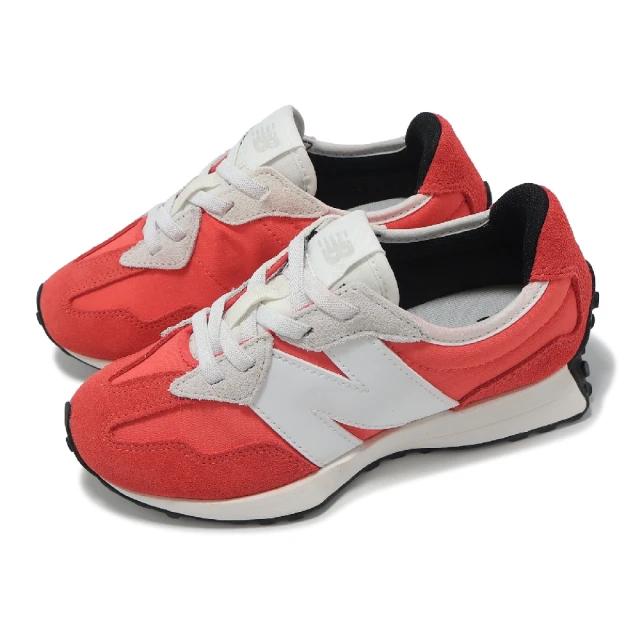 NEW BALANCE 休閒鞋 327 中童 寬楦 紅 白 麂皮 拼接 小朋友 NB(PH327BR-W)