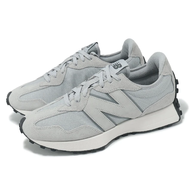 NEW BALANCE 休閒鞋 327 男鞋 女鞋 灰 黑 麂皮 拼接 緩衝 情侶鞋 NB(U327SWA-D)