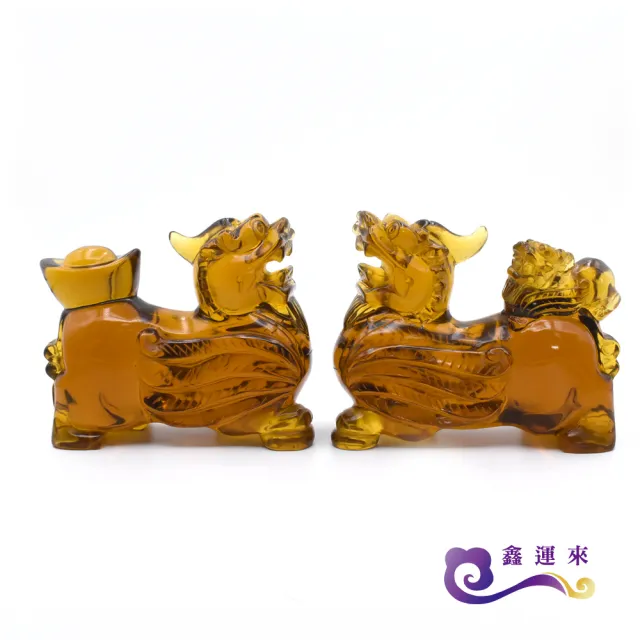【鑫運來】◎母子琉璃貔貅擺件