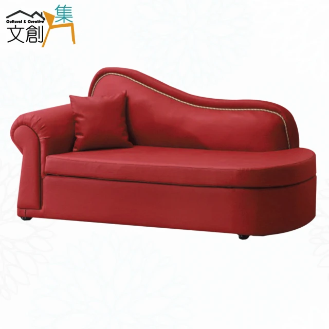 文創集 普可典雅玫瑰棉麻布貴妃椅(二色可選＋左＆右二向扶手可