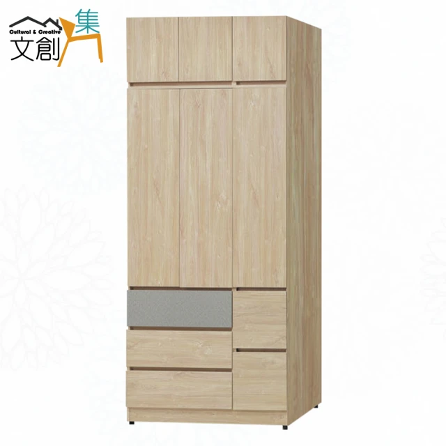 文創集 普伊斯2.5尺二門三抽衣櫃(二色可選) 推薦